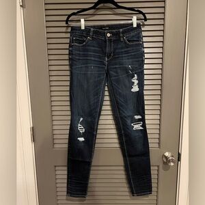 White House Black Market Blue Skinny Jeans Distressed